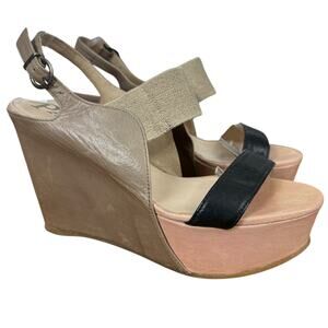 Paco Gil Womens Platform Wedge Leather Slingback Open Toe Sandals Shoes 39 / 8